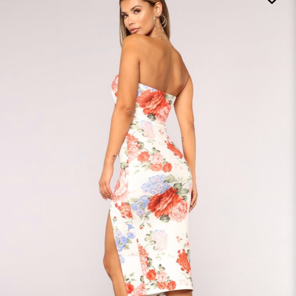 Floral Strapless Dress